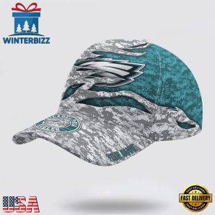 Custom Name NFL Eagles Camo US Classic Baseball Cap