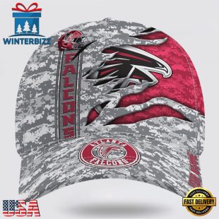 Custom Name NFL Falcons Camo US Classic Baseball Cap