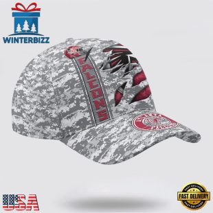 Custom Name NFL Falcons Camo US Classic Baseball Cap