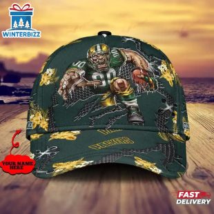 Custom Name NFL Green Bay Packers Mascot Football Baseball Cap