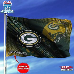 Custom Name NFL Green Bay Packers Sport House And Garden Flag