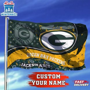 Custom Name NFL Green Bay Packers Team House And Garden Flag