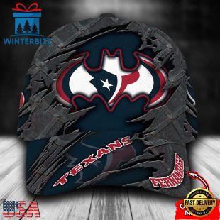 Custom Name NFL Houston Texans Batman Logo All Over Print - Navy 3D Classic Cap