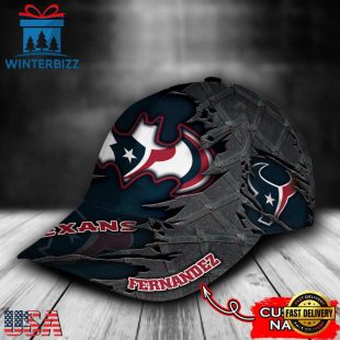 Custom Name NFL Houston Texans Batman Logo All Over Print - Navy 3D Classic Cap