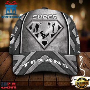 Custom Name NFL Houston Texans Superman Dad All Over Print 3D Classic Cap
