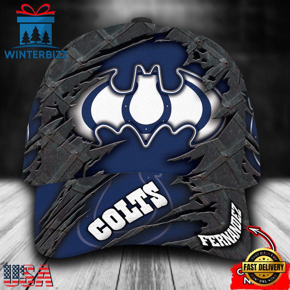 Custom Name NFL Indianapolis Colts Batman Classic Cap Hats Custom Name NFL Indianapolis Colts Batman Classic Cap Hats