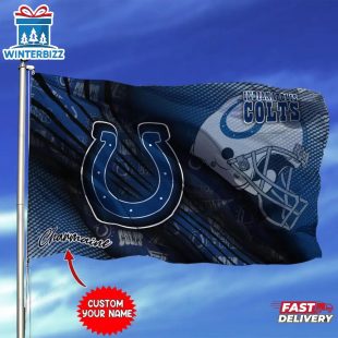 Custom Name NFL Indianapolis Colts Logo House And Garden Flag