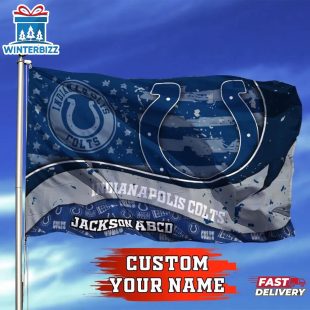 Custom Name NFL Indianapolis Colts Sport House And Garden Flag