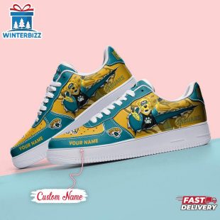 Custom Name NFL Jacksonville Jaguars Mascot Pattern Air Force 1 Shoes