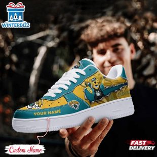 Custom Name NFL Jacksonville Jaguars Mascot Pattern Air Force 1 Shoes