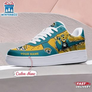 Custom Name NFL Jacksonville Jaguars Mascot Pattern Air Force 1 Shoes