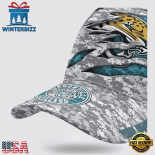 Custom Name NFL Jaguars Camo US Classic Baseball Cap