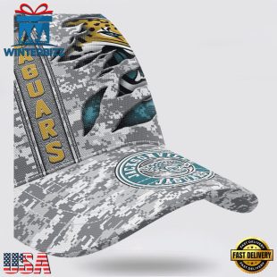 Custom Name NFL Jaguars Camo US Classic Baseball Cap