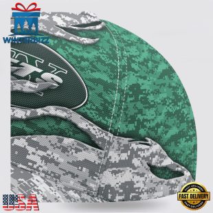 Custom Name NFL Jets Camo US Classic Baseball Cap