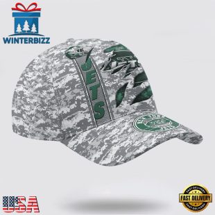 Custom Name NFL Jets Camo US Classic Baseball Cap