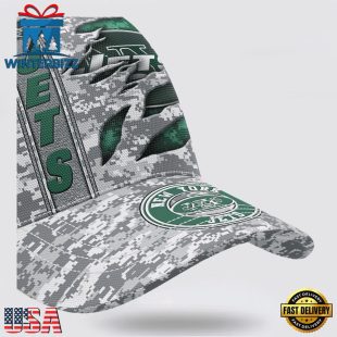 Custom Name NFL Jets Camo US Classic Baseball Cap
