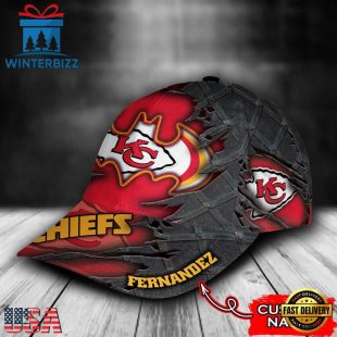 Custom Name NFL Kansas City Chiefs Batman Logo All Over Print - Red 3D Classic Cap