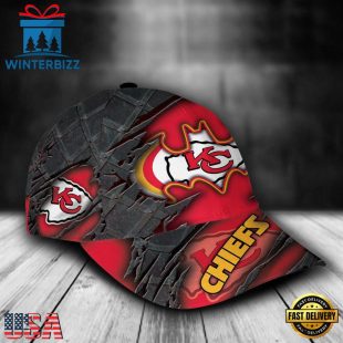 Custom Name NFL Kansas City Chiefs Batman Logo All Over Print - Red 3D Classic Cap