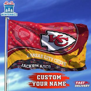 Custom Name NFL Kansas City Chiefs House And Garden Flag