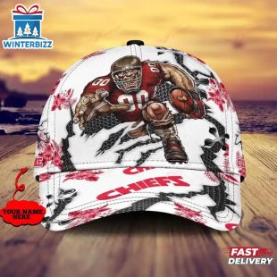 Custom Name NFL Kansas City Chiefs Mascot Football Baseball Cap