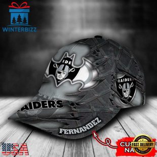 Custom Name NFL Las Vegas Raiders Batman Logo All Over Print 3D Classic Cap