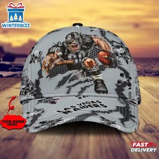 Custom Name NFL Las Vegas Raiders Mascot Football Baseball Cap