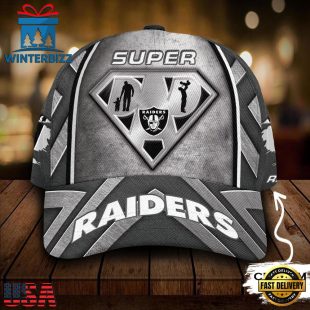 Custom Name NFL Las Vegas Raiders Superman Dad All Over Print 3D Classic Cap
