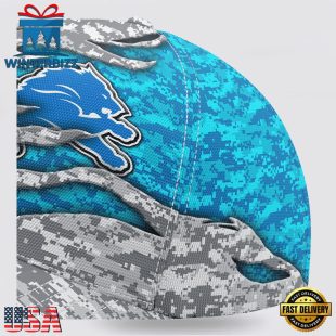Custom Name NFL Lions Camo US Classic Baseball Cap