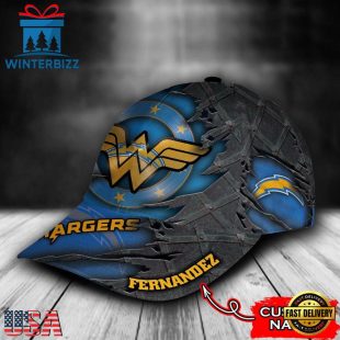 Custom Name NFL Los Angeles Chargers Wonder Woman All Over Print 3D Classic Cap