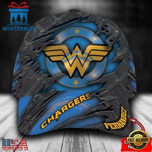 Custom Name NFL Los Angeles Chargers Wonder Woman All Over Print 3D Classic Cap