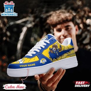 Custom Name NFL Los Angeles Rams Mascot Pattern Air Force 1 Shoes