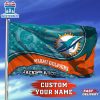 Custom Name NFL Miami Dolphins Team House And Garden Flag