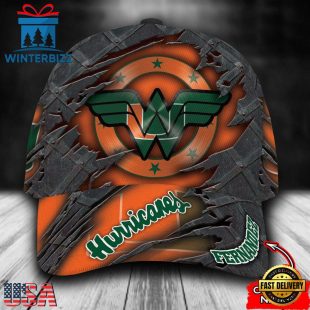 Custom Name NFL Miami Hurricanes Wonder Woman Logo All Over Print - Orange 3D Classic Cap