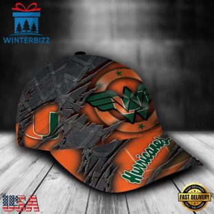 Custom Name NFL Miami Hurricanes Wonder Woman Logo All Over Print - Orange 3D Classic Cap