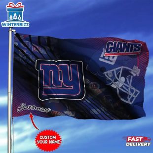 Custom Name NFL New York Giants Football House And Garden Flag