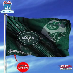 Custom Name NFL New York Jets Sport House And Garden Flag