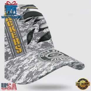 Custom Name NFL Packers Camo US Classic Baseball Cap