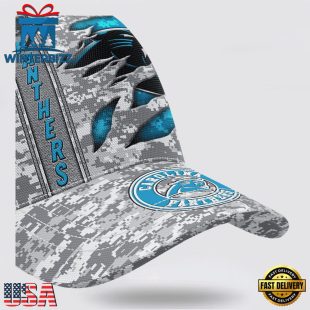 Custom Name NFL Panthers Camo US Classic Baseball Cap