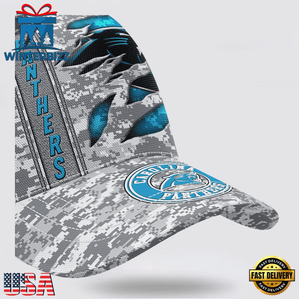 Custom Name NFL Panthers Camo US New Design Classic Baseball Cap Custom Name NFL Panthers Camo US New Design Classic Baseball Cap