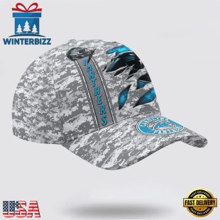 Custom Name NFL Panthers Camo US Classic Baseball Cap