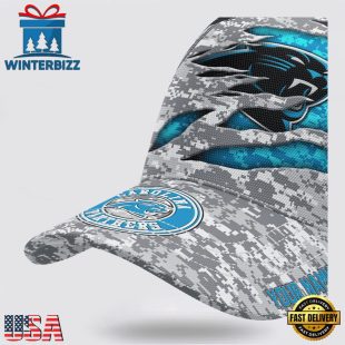 Custom Name NFL Panthers Camo US Classic Baseball Cap