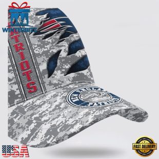 Custom Name NFL Patriots Camo US Classic Baseball Cap