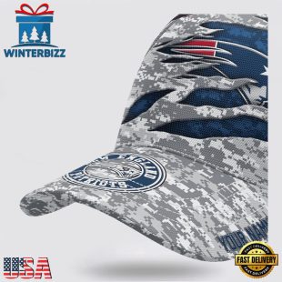 Custom Name NFL Patriots Camo US Classic Baseball Cap
