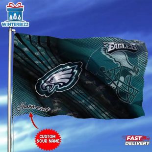 Custom Name NFL Philadelphia Eagles Sport House And Garden Flag