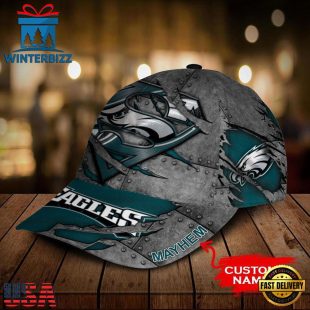 Custom Name NFL Philadelphia Eagles Superman All Over Print 3D Classic Cap