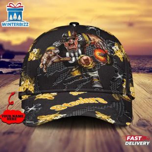 Custom Name NFL Pittsburgh Steelers Mascot Football Baseball Cap
