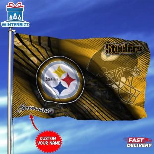 Custom Name NFL Pittsburgh Steelers Sport Team House And Garden Flag