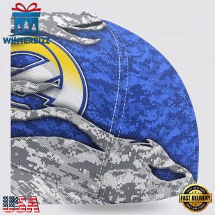 Custom Name NFL Rams Camo US Classic Baseball Cap