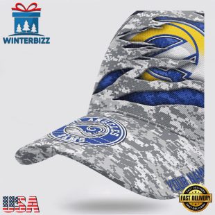 Custom Name NFL Rams Camo US Classic Baseball Cap