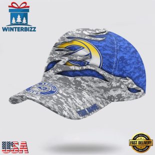 Custom Name NFL Rams Camo US Classic Baseball Cap